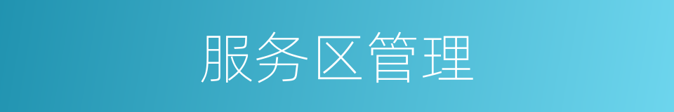 服务区管理的同义词