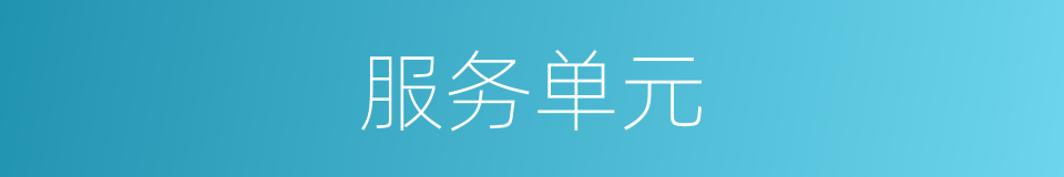 服务单元的意思