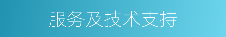 服务及技术支持的同义词