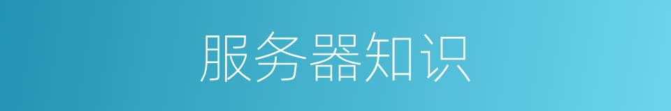 服务器知识的同义词
