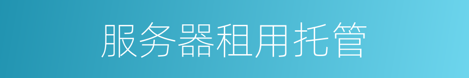服务器租用托管的同义词