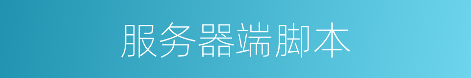 服务器端脚本的同义词