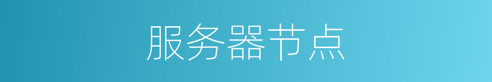 服务器节点的同义词