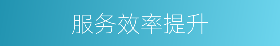 服务效率提升的同义词