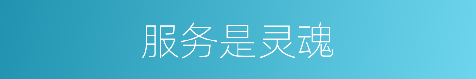 服务是灵魂的同义词