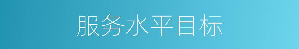 服务水平目标的同义词