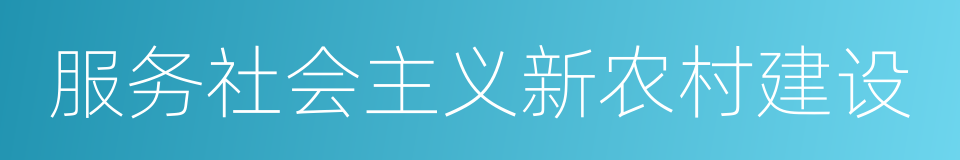 服务社会主义新农村建设的同义词