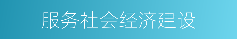 服务社会经济建设的同义词