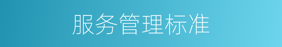 服务管理标准的同义词