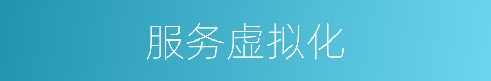 服务虚拟化的同义词