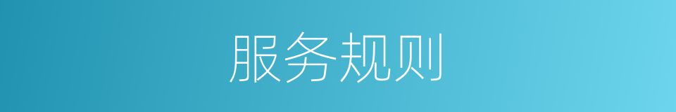服务规则的同义词