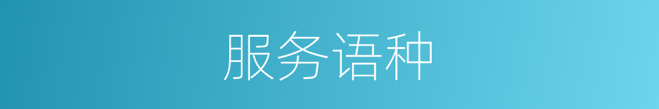 服务语种的意思