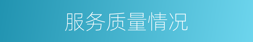 服务质量情况的同义词