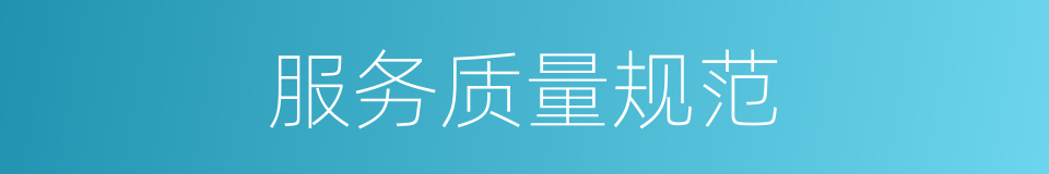 服务质量规范的同义词