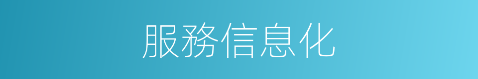服務信息化的同義詞