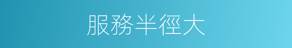 服務半徑大的同義詞