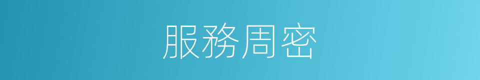 服務周密的同義詞