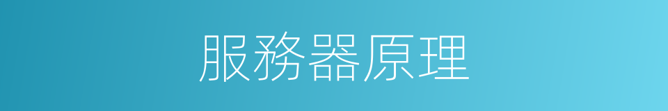 服務器原理的同義詞