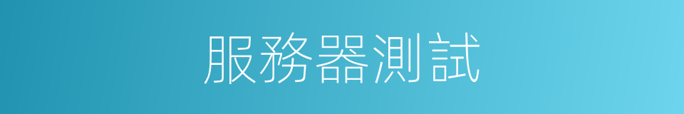 服務器測試的同義詞