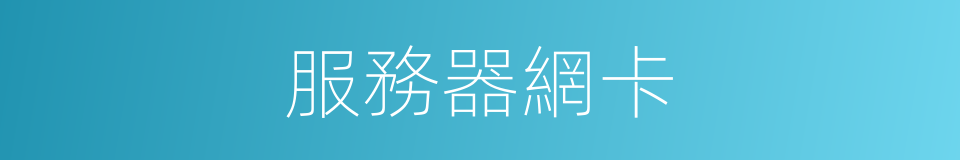 服務器網卡的同義詞