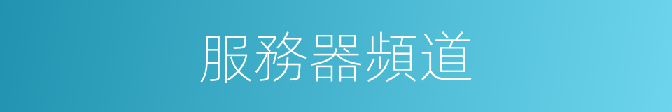 服務器頻道的同義詞