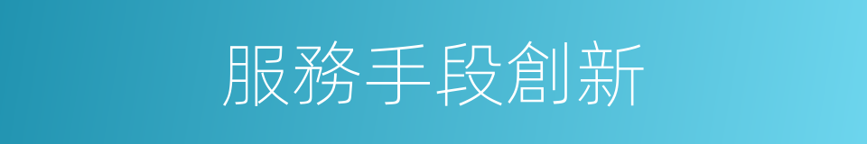 服務手段創新的同義詞