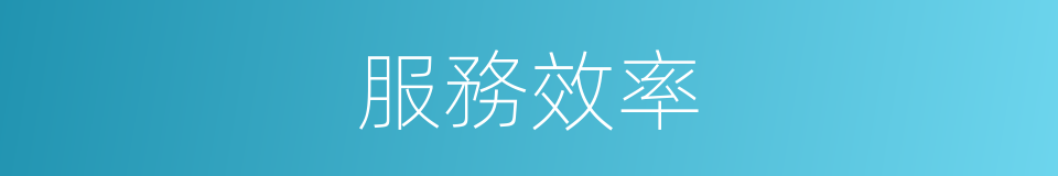 服務效率的意思