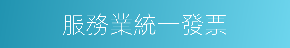 服務業統一發票的同義詞