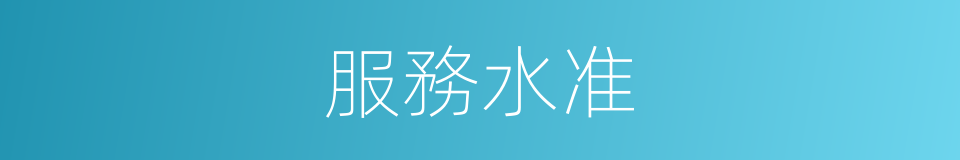 服務水准的同義詞