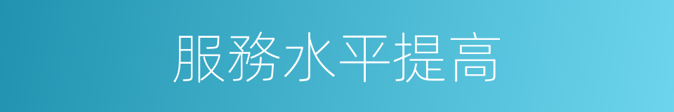 服務水平提高的同義詞