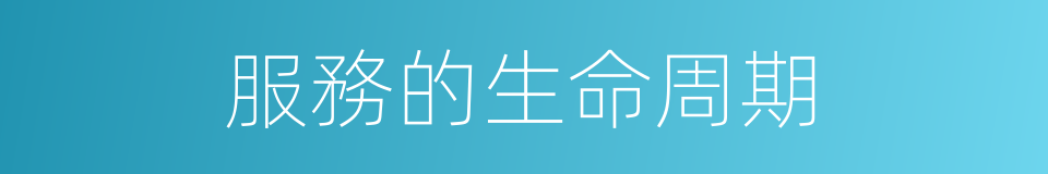 服務的生命周期的同義詞