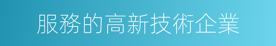 服務的高新技術企業的同義詞