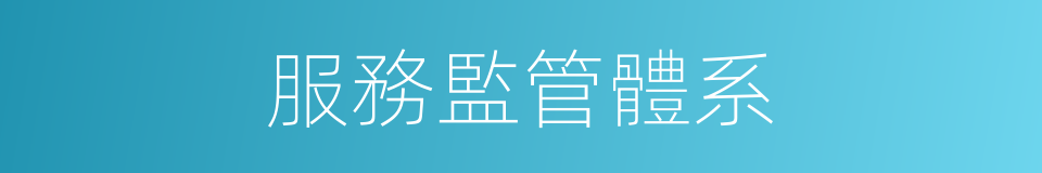 服務監管體系的同義詞