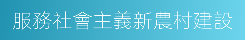 服務社會主義新農村建設的同義詞