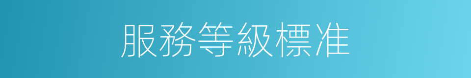 服務等級標准的同義詞