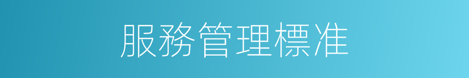 服務管理標准的同義詞