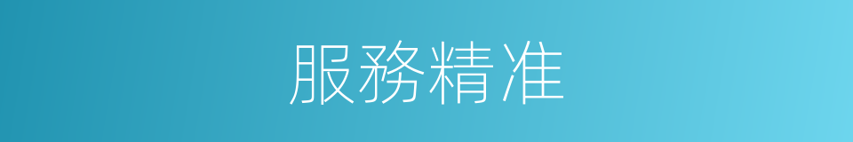 服務精准的同義詞