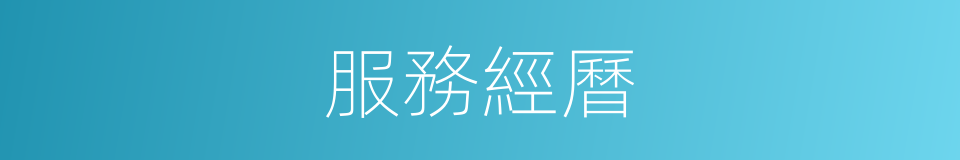 服務經曆的同義詞