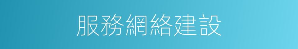 服務網絡建設的同義詞