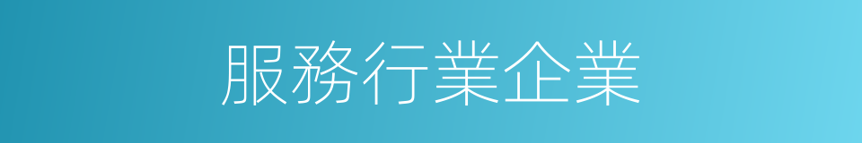 服務行業企業的同義詞