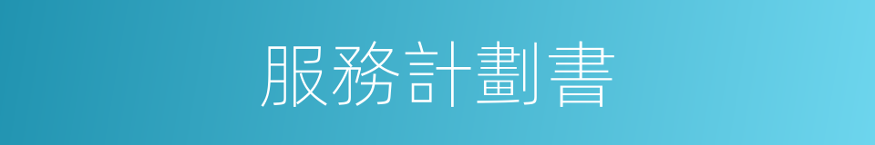 服務計劃書的同義詞