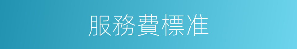 服務費標准的同義詞