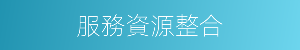 服務資源整合的同義詞