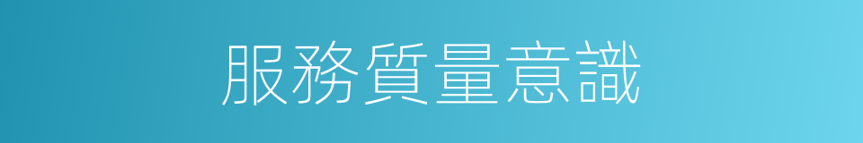 服務質量意識的同義詞