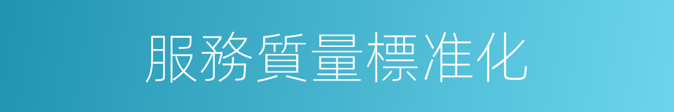 服務質量標准化的同義詞