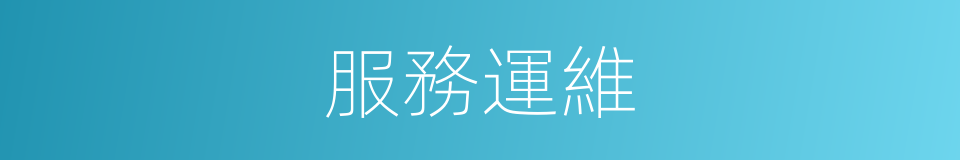 服務運維的同義詞