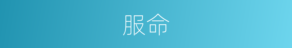 服命的意思