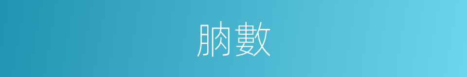 朒數的意思