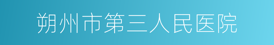 朔州市第三人民医院的同义词