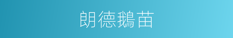 朗德鵝苗的同義詞